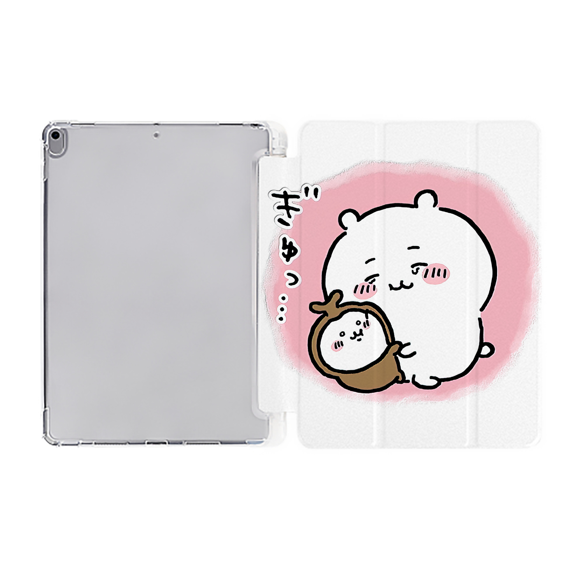 （画像用） ちいかわ ちいかわ Chii-kawa chiikawa IPad ケース ペン収納付き 三つ折りスタンド PUレザー×シリコン 対応機種9.5/10.5/10.9インチ